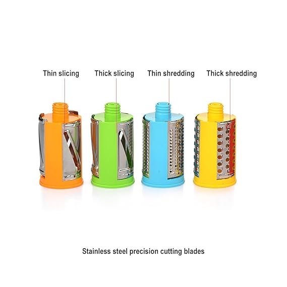 4 in 1 Multi-Functional Drum Rotary Vegetable Cutter, Shredder, Grater and Slicer