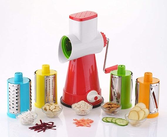 4 in 1 Multi-Functional Drum Rotary Vegetable Cutter, Shredder, Grater and Slicer