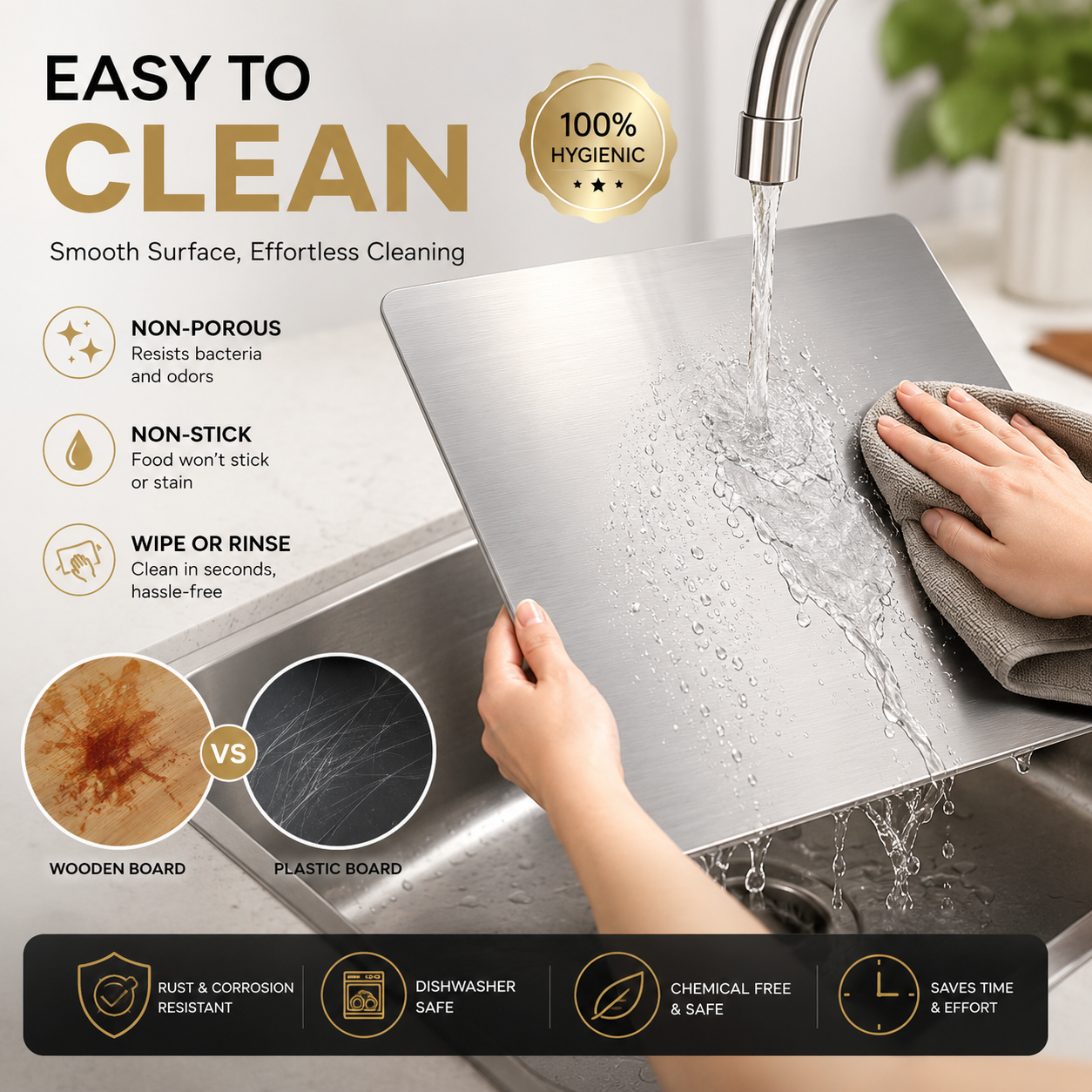 STEELORA™ Board With Premium Stainless Steel