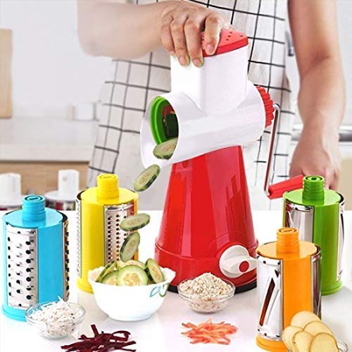 4 in 1 Multi-Functional Drum Rotary Vegetable Cutter, Shredder, Grater and Slicer