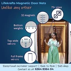 Magic Mesh Magnetic Mosquito Screen Door Net  ( Buy1 Get1 Free Pack Of 2 )