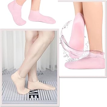 Silicone Moisturizing Socks Anti Slip Aloe Socks for Dry Cracked Feet  (Pack of 2 Pair)