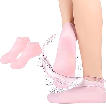 Silicone Moisturizing Socks Anti Slip Aloe Socks for Dry Cracked Feet  (Pack of 2 Pair)