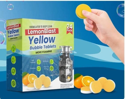 LemonBlast Yellow Bubble Tablets (24pc),LemonSpark All-Purpose Bubble Tablets