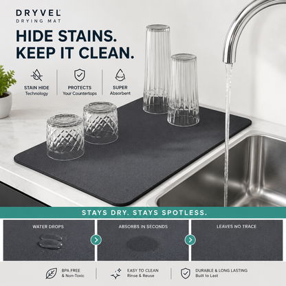 Dryvel Dish Drying Mat Pack of 2