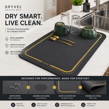 Dryvel Dish Drying Mat Pack of 2