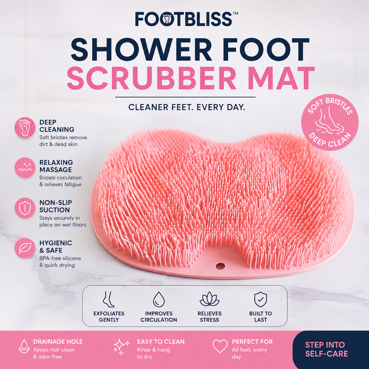 Silicon Scrubber Mat For Bath
