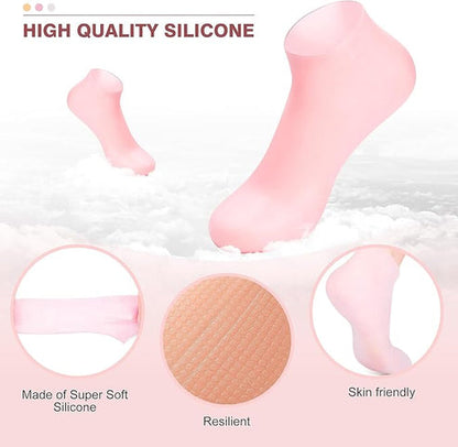 Silicone Moisturizing Socks Anti Slip Aloe Socks for Dry Cracked Feet  (Pack of 2 Pair)