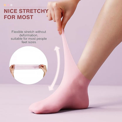 Silicone Moisturizing Socks Anti Slip Aloe Socks for Dry Cracked Feet  (Pack of 2 Pair)