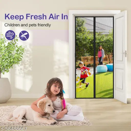 Magic Mesh Magnetic Mosquito Screen Door Net  ( Buy1 Get1 Free Pack Of 2 )